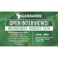 Open Interviews, multiple positions.