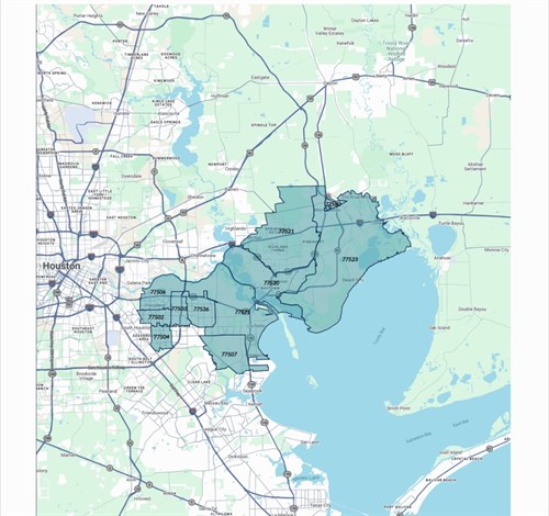 The blue area is the territory that I cover.