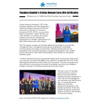 Pasadena Chamber President Earns CCE