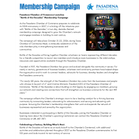 Pasadena Chamber Launches Membership Campaign