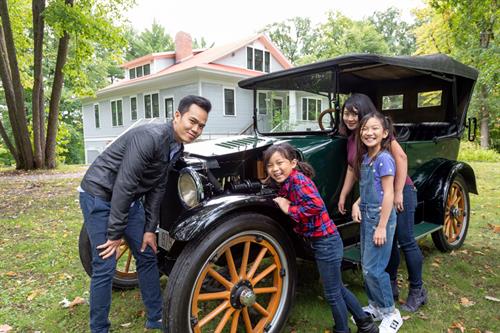 1916 Saxon Six outside of the Lindbergh's home.