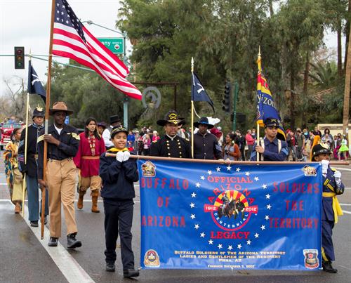 Buffalo Soldiers of the Arizona Territory, Fiesta Bowl Parade, Phoenix, AZ