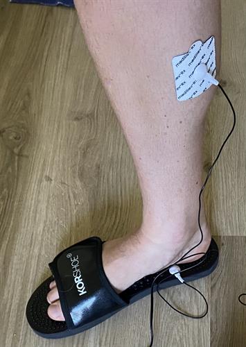 MiTouch with KorShoe attachment to treat neuropathy symptoms.
