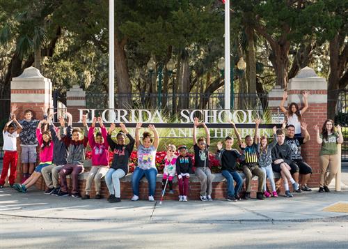 FSDB Students at the front gate of the school.