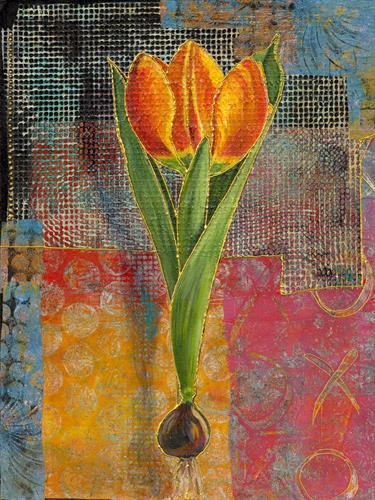 "Tulipa" Mixed Media artwork by Maria Reyes Jones