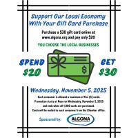 Spend $20 - Get $30 Gift Card Promotion - 2025