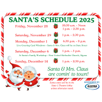 Santa & Mrs. Claus Schedule 2025
