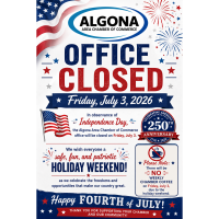The Chamber Will Be Closed Friday, July 3