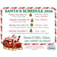 Santa & Mrs. Claus Schedule 2026