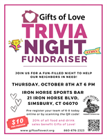 Trivia Night Benefitting Gifts of Love at Iron Horse Sports Bar!