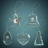 Crystal Ornaments, Laser Engraved Crystal Ornaments, Laser Engraved