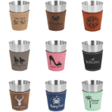 Stainless Leatherette Wrapped Shot Glasses Stainless Leatherette Wrapped Shot Glasses