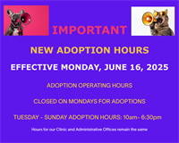 Suncoast Humane Society Announces New Pet Adoption Hours