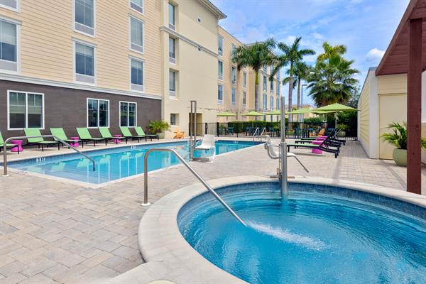 Outdoor heated Saline Pool and Whirlpool
