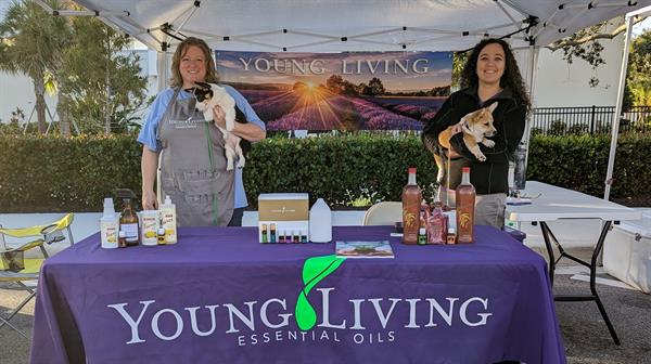 Young Living Essential OIls booth at the Venice Farmer's Market  