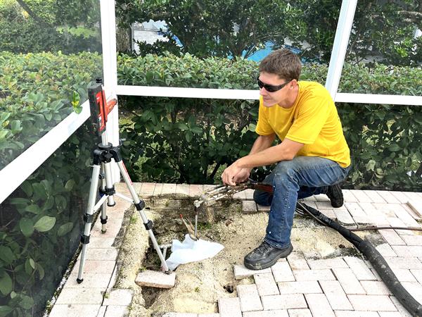 soil stabilization of a pool deck