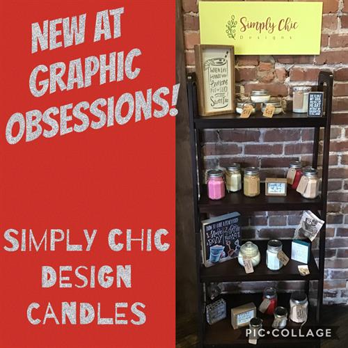 NEW AT GRAPHIC OBSESSIONS- SIMPLY CHIC CANDLES!