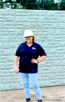 Andreia getting ready to inspect a concrete factory