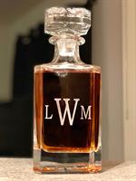 Etched monogram whiskey decanter makes a great personalized gift. Etched monogram whiskey decanter makes a great personalized gift.