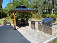 Gazebo and outdoor kitchen