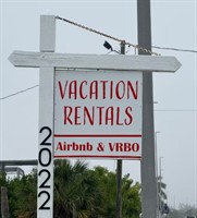 Our sign on Placida Road.  Right across from the public boat ramp.