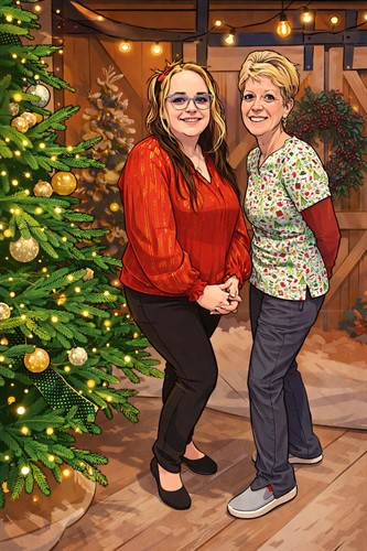 Veronica Ross, Staffing Coordinator and Debbie Krocker at the Chamber Christmas Party