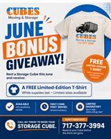 Cubes Moving and Storage June Bonus!!!