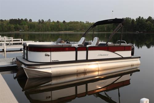 Rent our tri-toon with super quiet 150 hp Suzuki, delivered to your favorite lake included.