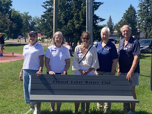 Central Lakes Rotary Club donated two benches by the playground and Splash Pad  for the N Trailside Park in Pequot Lakes