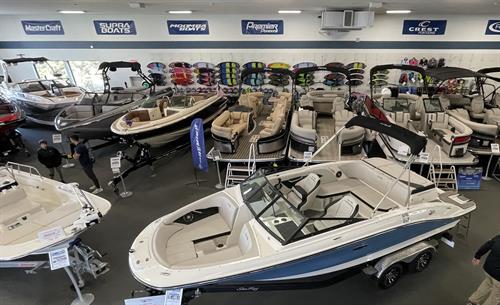 Variety of Boats in the Main Showroom
