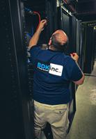 A BDK technician working on a rack in one of our data centers.