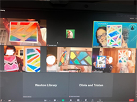 Online Abstract Art class offered by us at the Weston Public Library, Weston CT