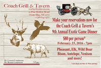Coach Grill 12th Annual Exotic Game Beast Feast
