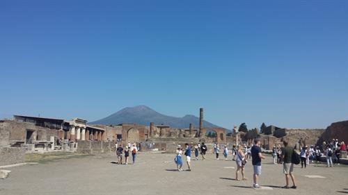 Mount Vesuvius from the ruins of Pompeii. Mount Vesuvius from the ruins of Pompeii.