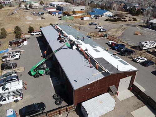 Commercial re-roof in Erie