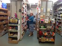 CHF Executive Director, Connie Zimmerman in the CHF food bank