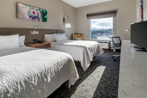The hotel offers Single King Rooms and Double Queen Rooms.  Upgrade to Mountain View Guest Rooms.