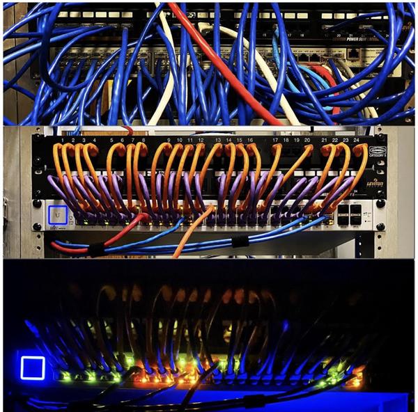 Before and after cable organization