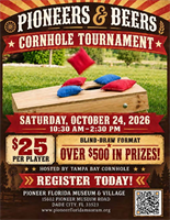 Pioneers & Beers Cornhole Tournament, 10:30 AM–2:30 PM