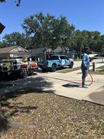Professional driveway and paver cleaning performed by The Pasco Pressure Washing using commercial-grade equipment for consistent, even results.