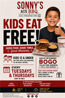 Kids Eat Free All Summer Long - Every Tuesday & Thursday