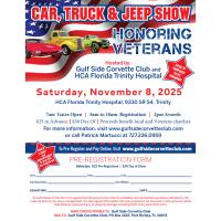 HCA Florida Trinity Hospital and Gulf Side Corvette Club host Car, Truck and Jeep Show Honoring Vets