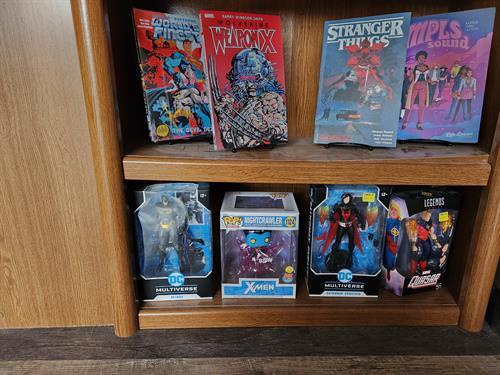 Action figures and graphic novels
