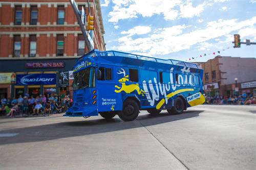 Big Blue WyoLotto Bus