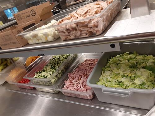 Chef Salad fixins ready to be dished up