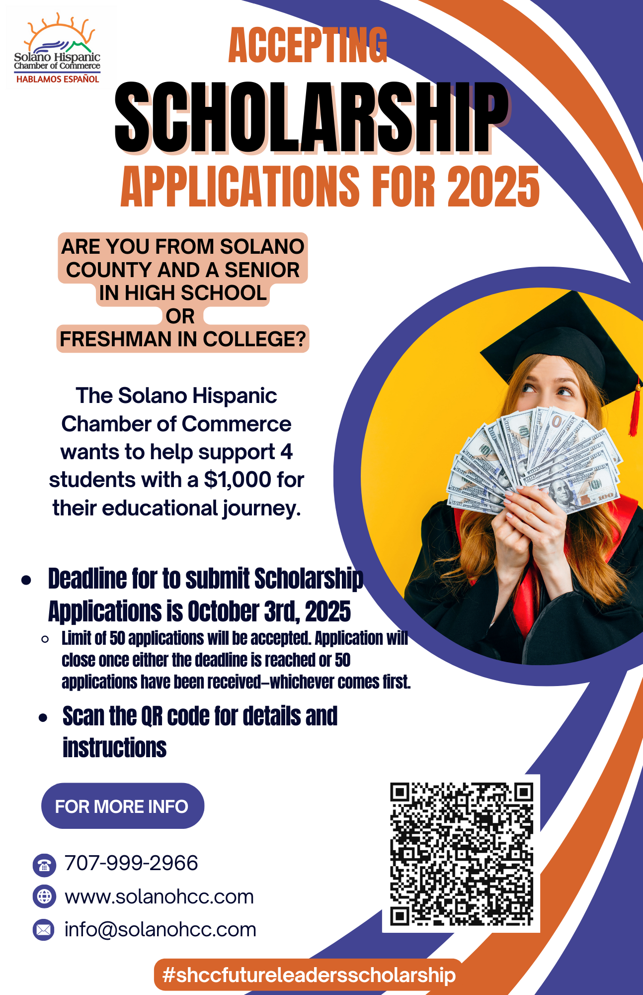 Image for Apply for the Solano Hispanic Chamber of Commerce "Future Leaders" Scholarship!