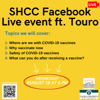 SHCC Facebook Live event ft. Touro University California - August 18 at 6 pm