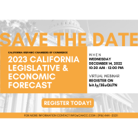 Save The Date | Wednesday, December 14th, 2022: 2023 California Legislative & Economic Summit