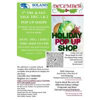 Solano College Business Pop Up - December Fri. 1 and Sat. 2 Holiday Pop-Ups