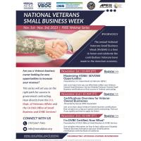 National Veterans Small Business Week - Nov. 1st - Nov. 3rd